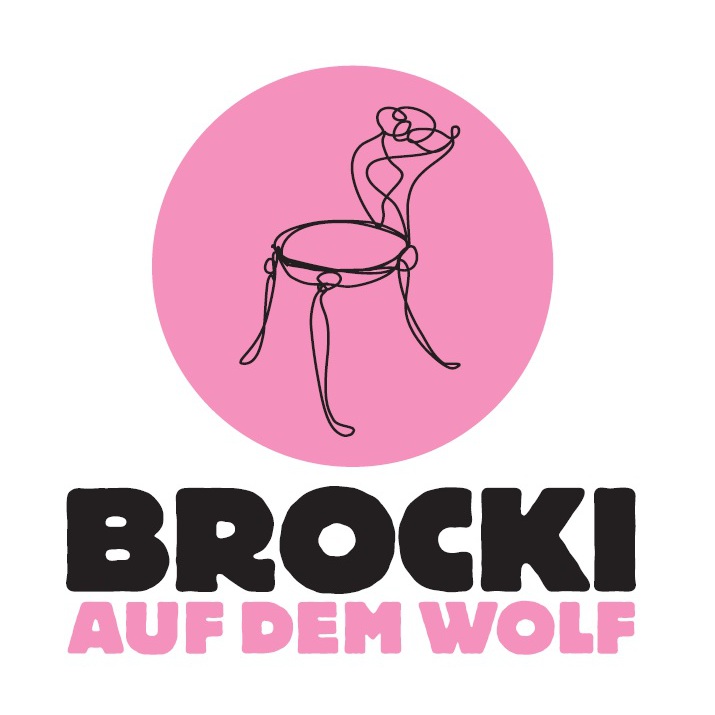 Brocki auf dem Wolf Logo