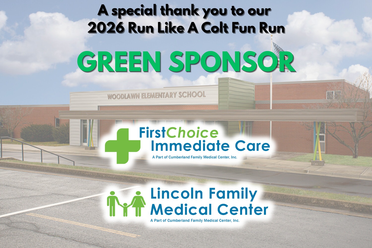 We’re proud to support the Run Like A Colt Fun Run as a Green Sponsor! ????????
At First Choice Immediate Care and Lincoln Family Medical Center, we’re committed to supporting not only the health of our patients, but the strength of the communities we serve.
This event is a great example of that—helping provide resources, experiences, and support for local students, teachers, and families.