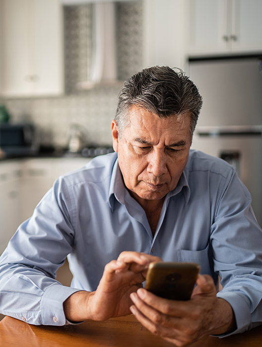 A man looking up HD catheter placement