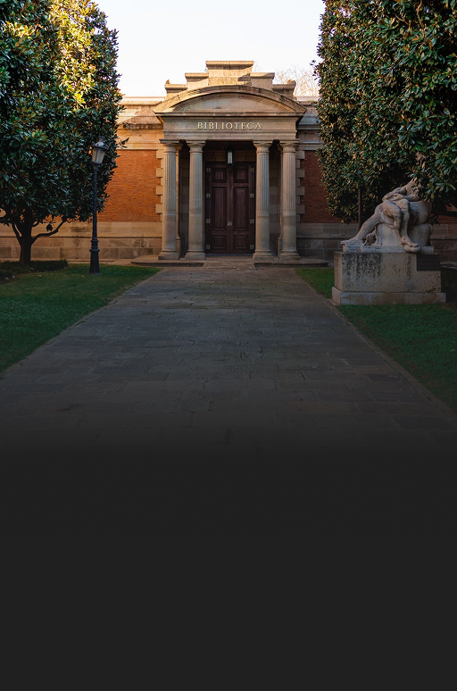 A neoclassical library facade at a university.