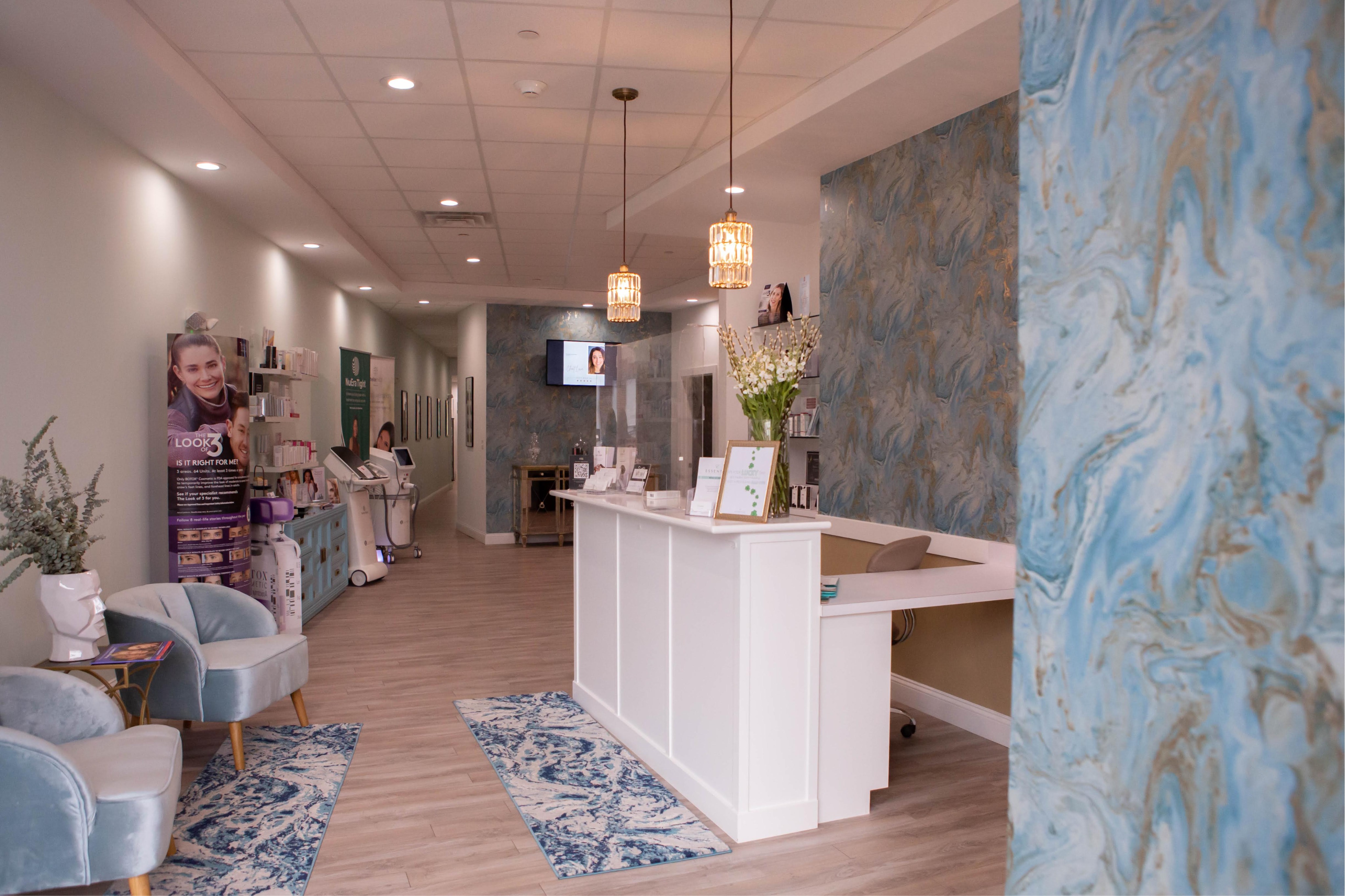 Relax in Essential's beautiful and spacious spa environment.