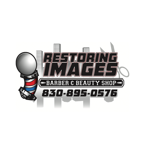 Restoring Images Barber And Beauty Shop Logo