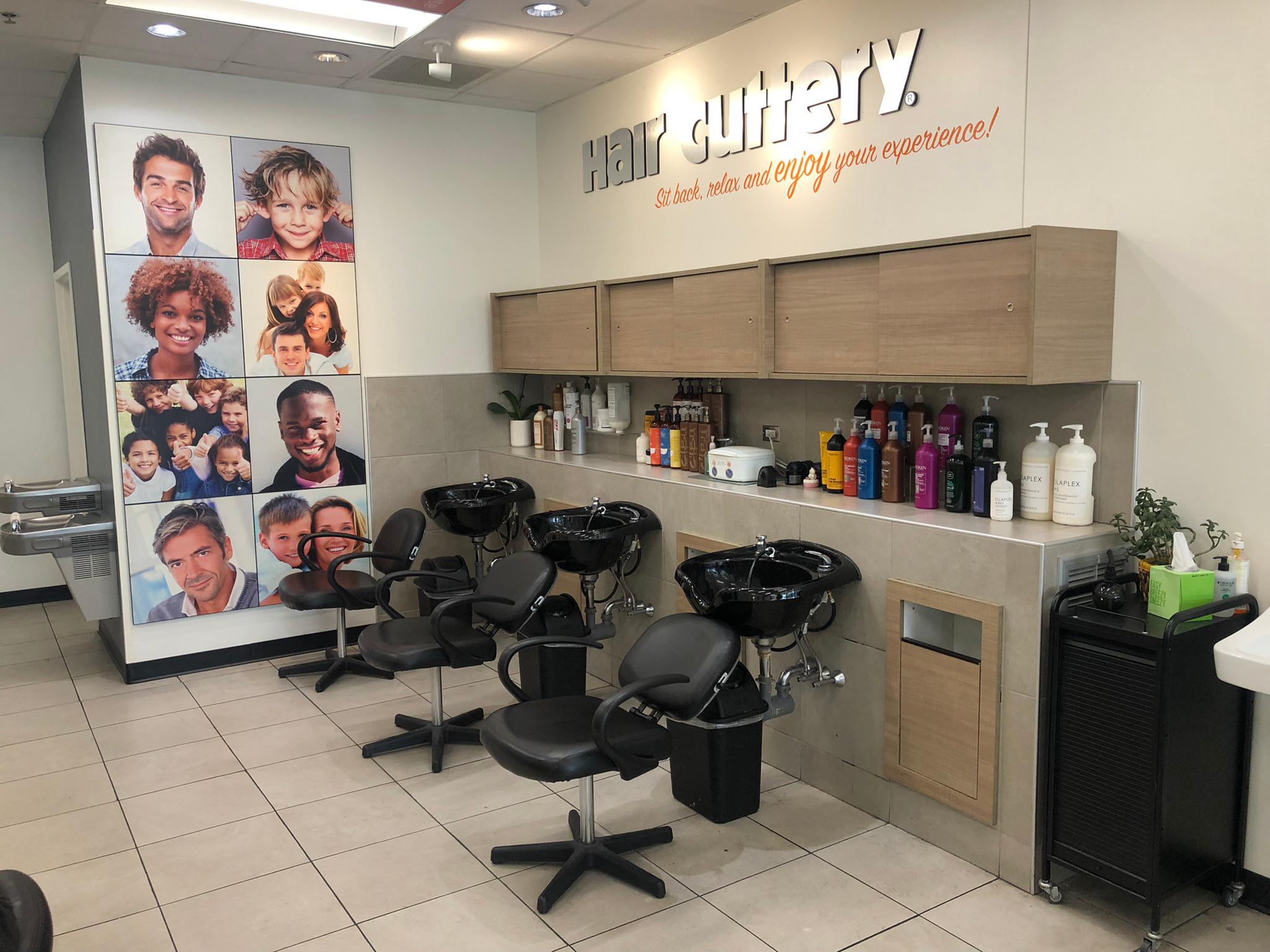 The salon stations where guests sit with stylists for their services. Hair Cuttery King Of Prussia (484)322-2406