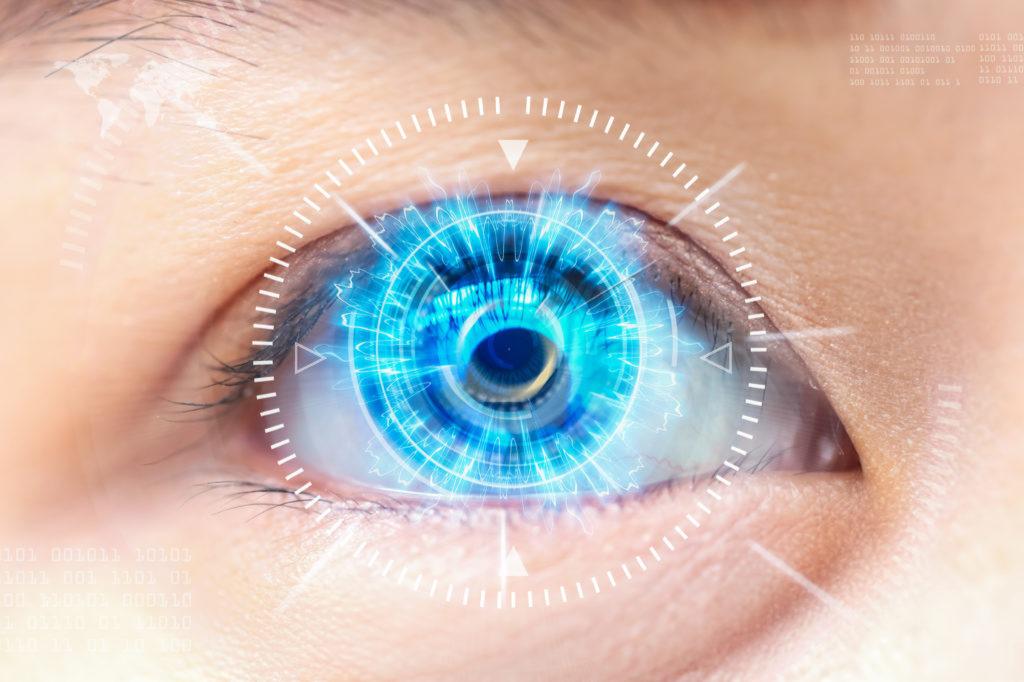 eye being scanned during eye exam