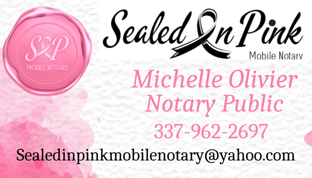 Images Sealed In Pink Mobile Notary