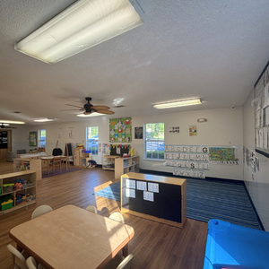 Bright and colorful preschool classroom at Childcare Network with age-appropriate learning materials