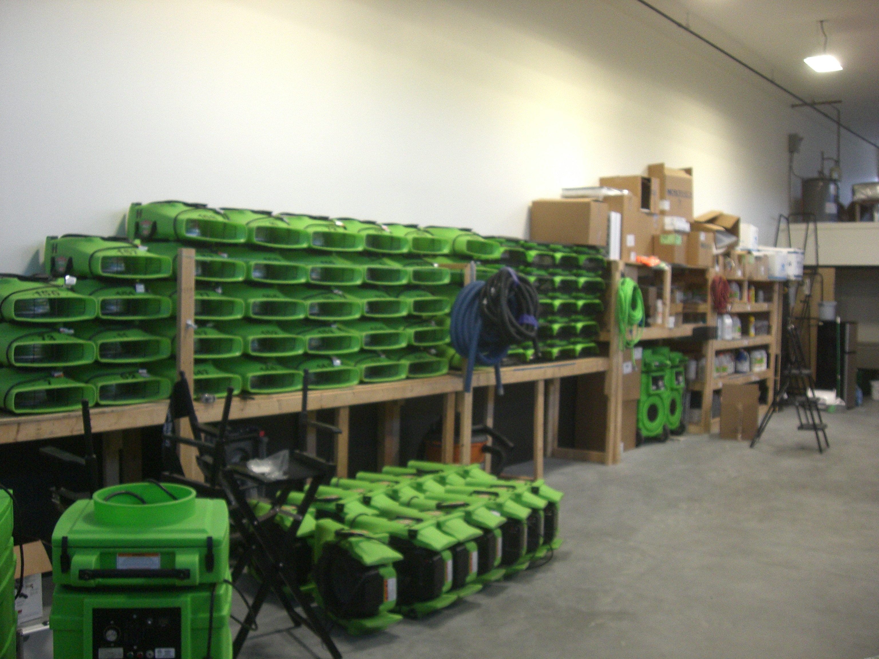 Some drying equipment - Servpro green