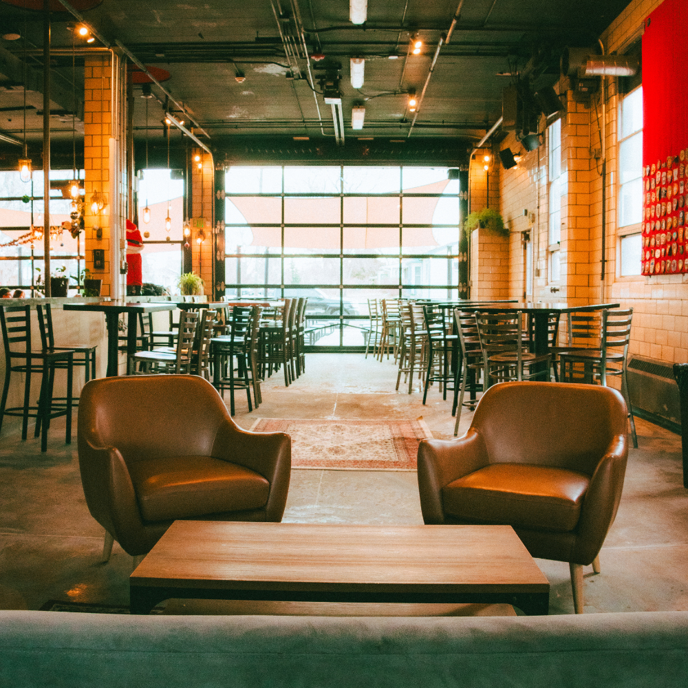 Station 26 Brewing Co. provides comfortable indoor seating for enjoying fresh beer, events, and comm 