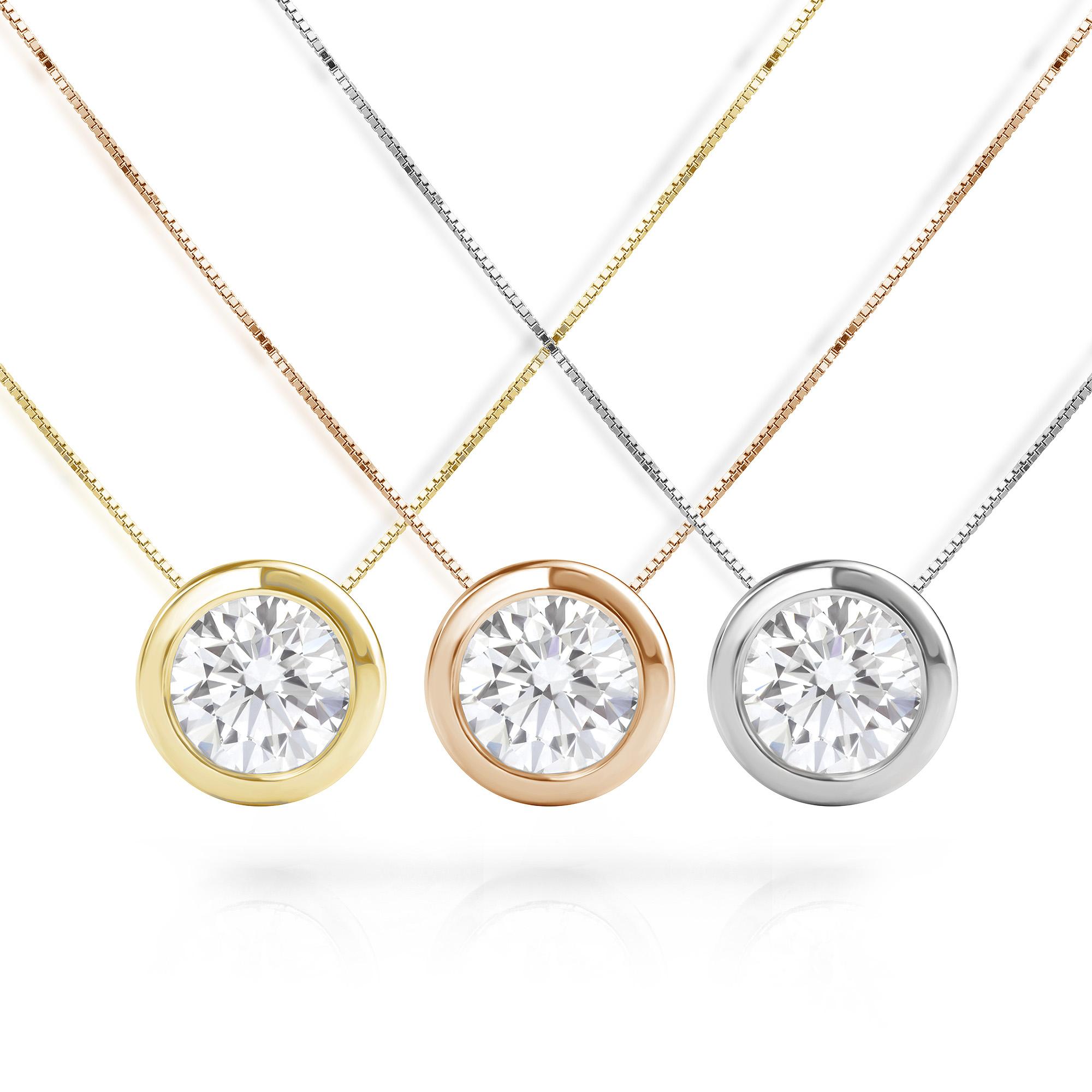 Diamond slider necklace in white, rose and yellow gold Serendipity Diamonds Ryde 01983 567283