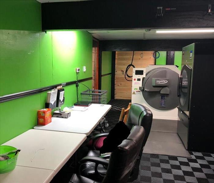 SERVPRO of Brandywine/Wilmington has a textile room that cleaning clothing and bedding for our customers. It is a favorite spot in the winter because it is quite hot in there.
