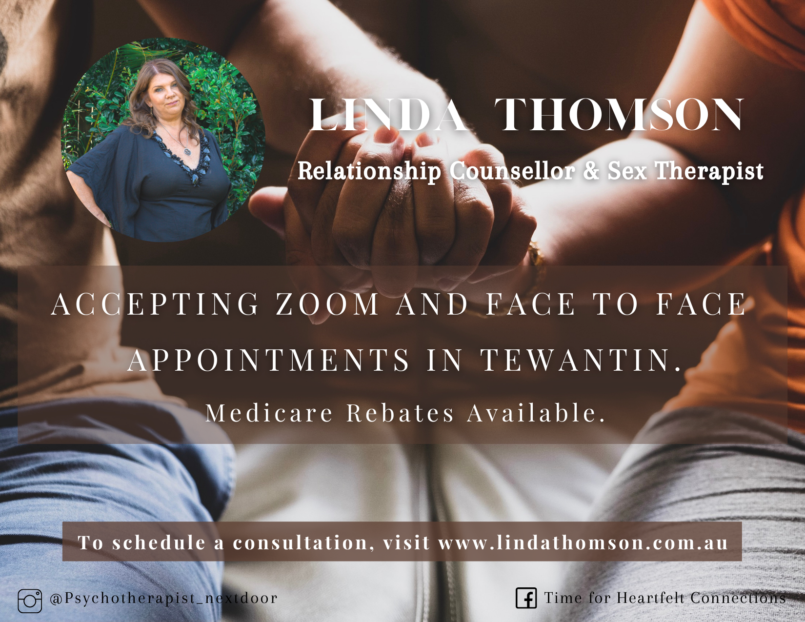 Images Linda Thomson, MsCous, MsSW| Marriage,& Relationship&Couples TherapistNoosa