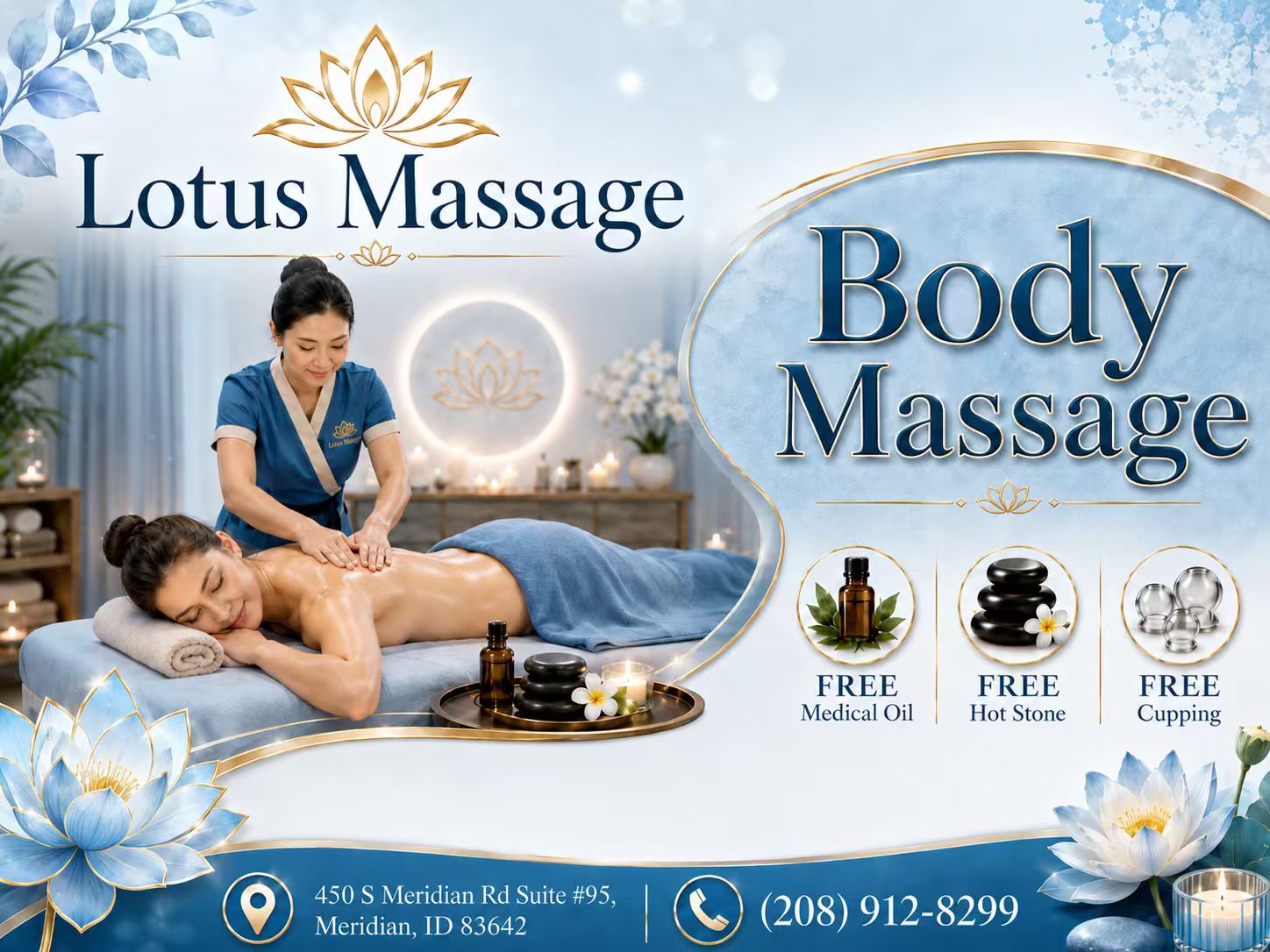 A traditional Swedish massage utilizing a system of techniques specially created to relax muscles by
applying pressure to increase oxygen flow through the body and release harmful toxins.