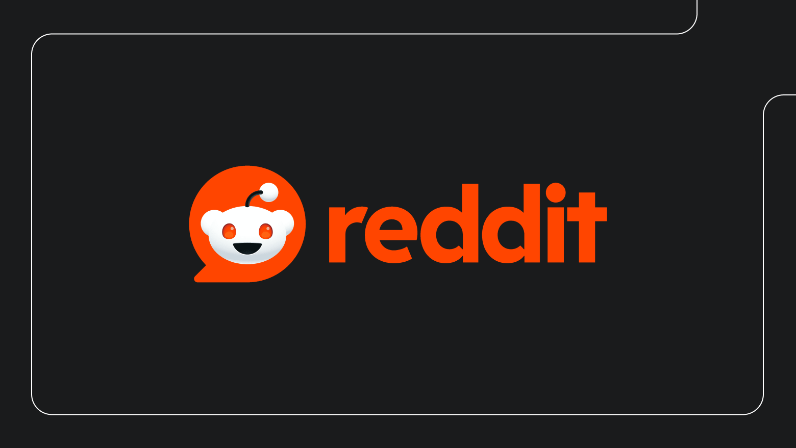 Reddit logo with Snoo mascot in orange speech bubble and bold orange “reddit” text on a dark background, emphasizing Reddit’s brand identity.
