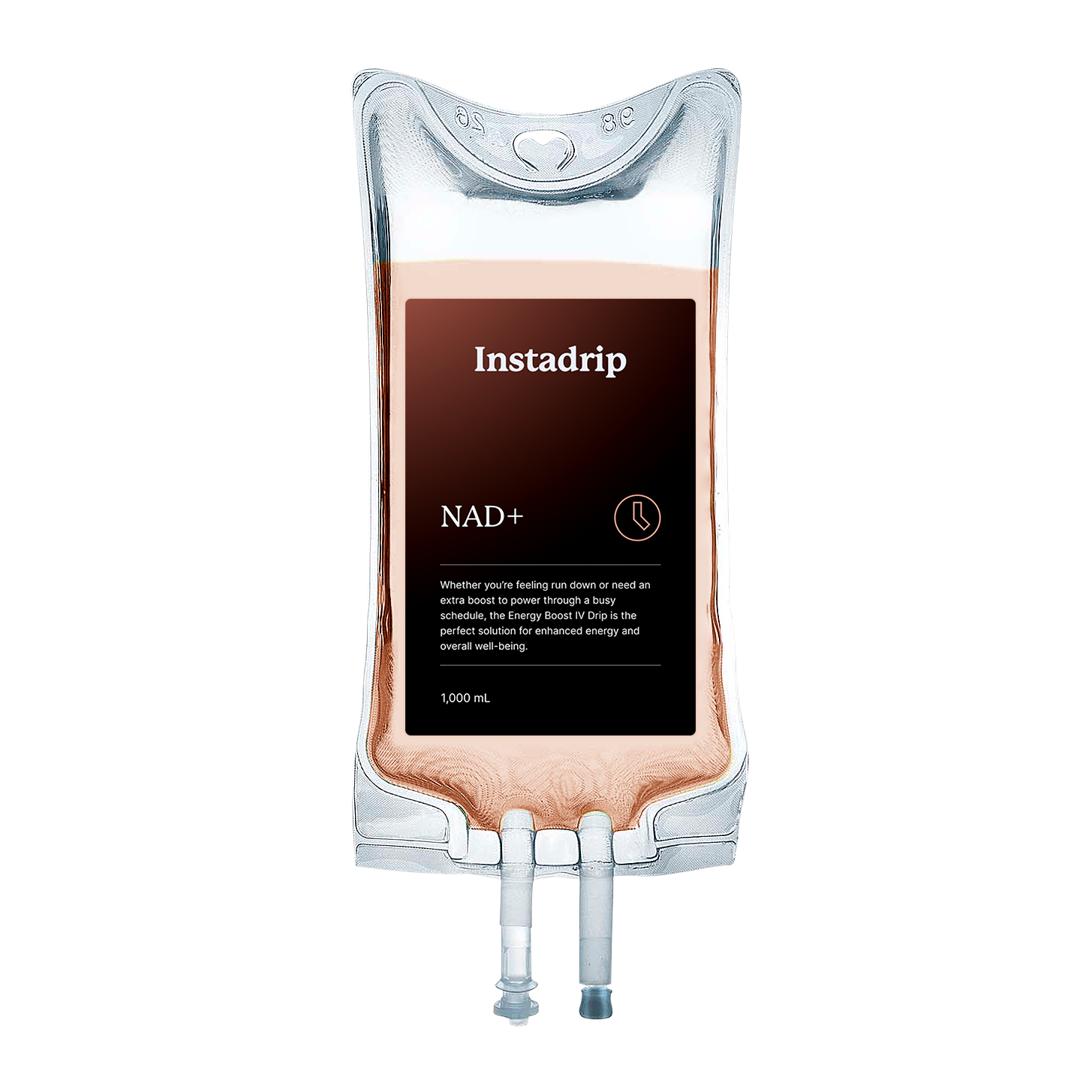 Instadrip NAD+ IV therapy bag for cellular repair, energy boost, and anti-aging benefits.