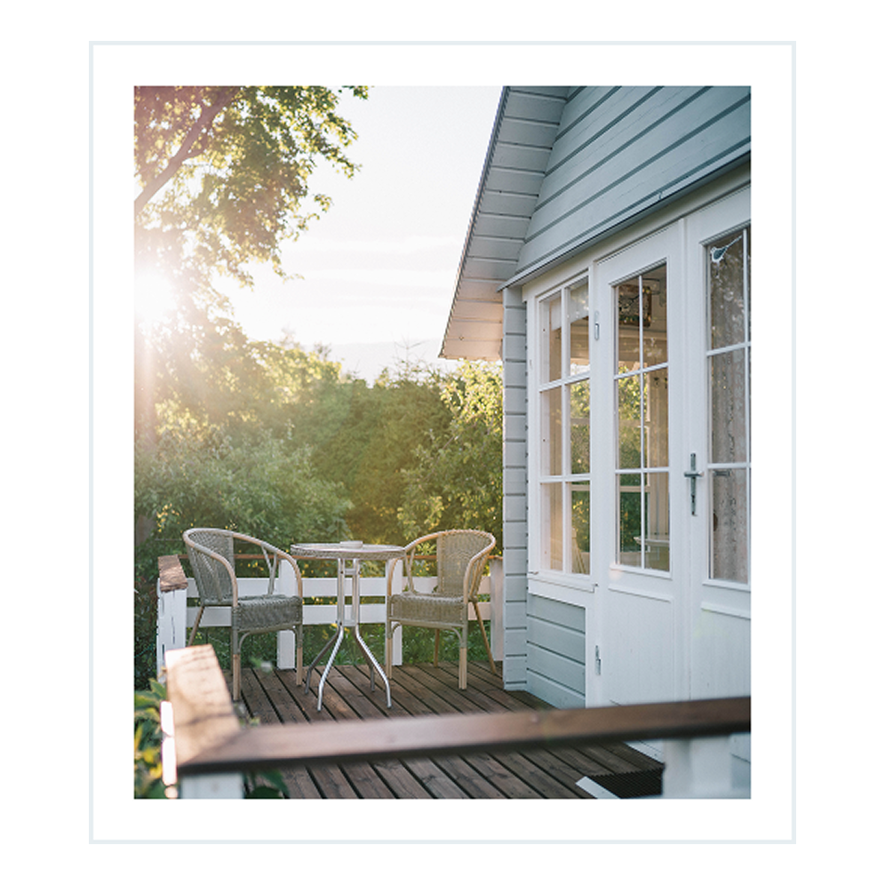 An inviting backyard deck.