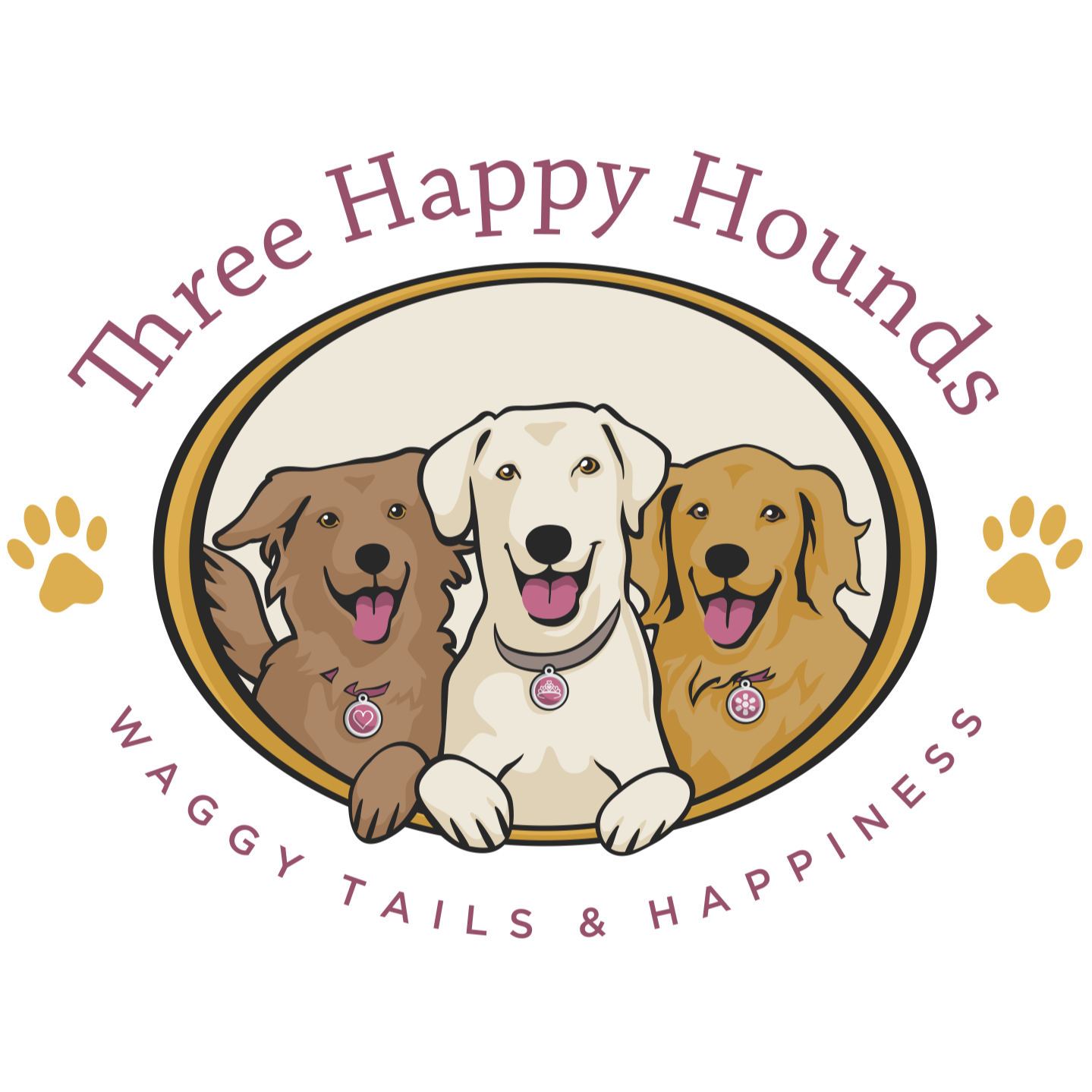 Three Happy Hounds Logo