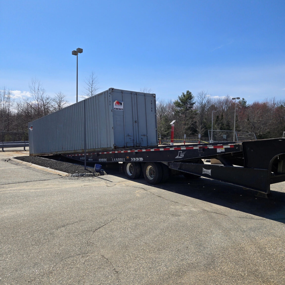 Abco Rental & Storage, Inc picked up a 40ft storage container rental that was used as a salt storage 