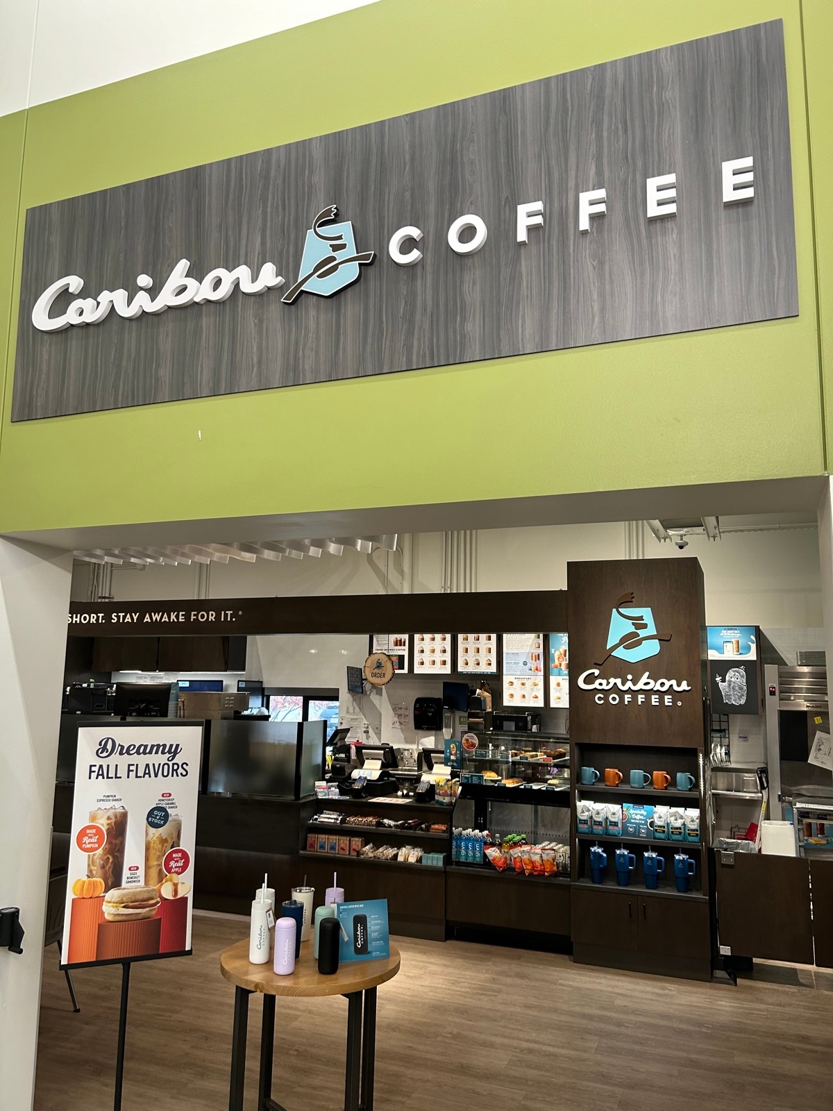 Storefront of the Caribou Coffee at 123 Hale Drive in Holmen