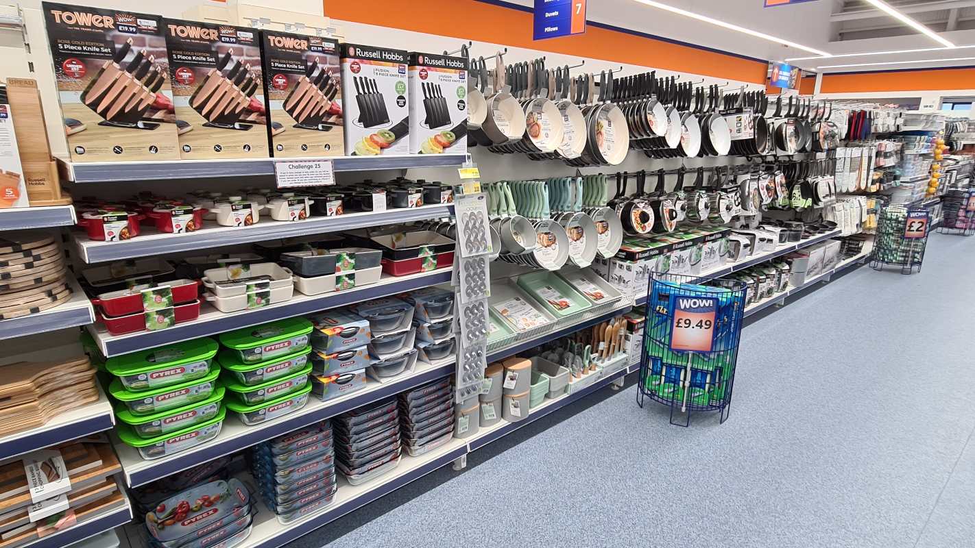 B&M's brand new store in Lisburn stocks an extensive range of kitchen essentials, from cookware and utensils to placemats, dinnerware and glassware.