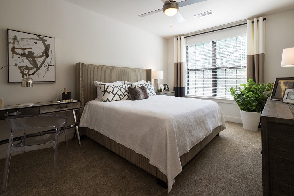 Master Bedrooms at Echo have Deep Walk-in Closets and Bright Open Windows at Echo at North Pointe Center Apartment Homes