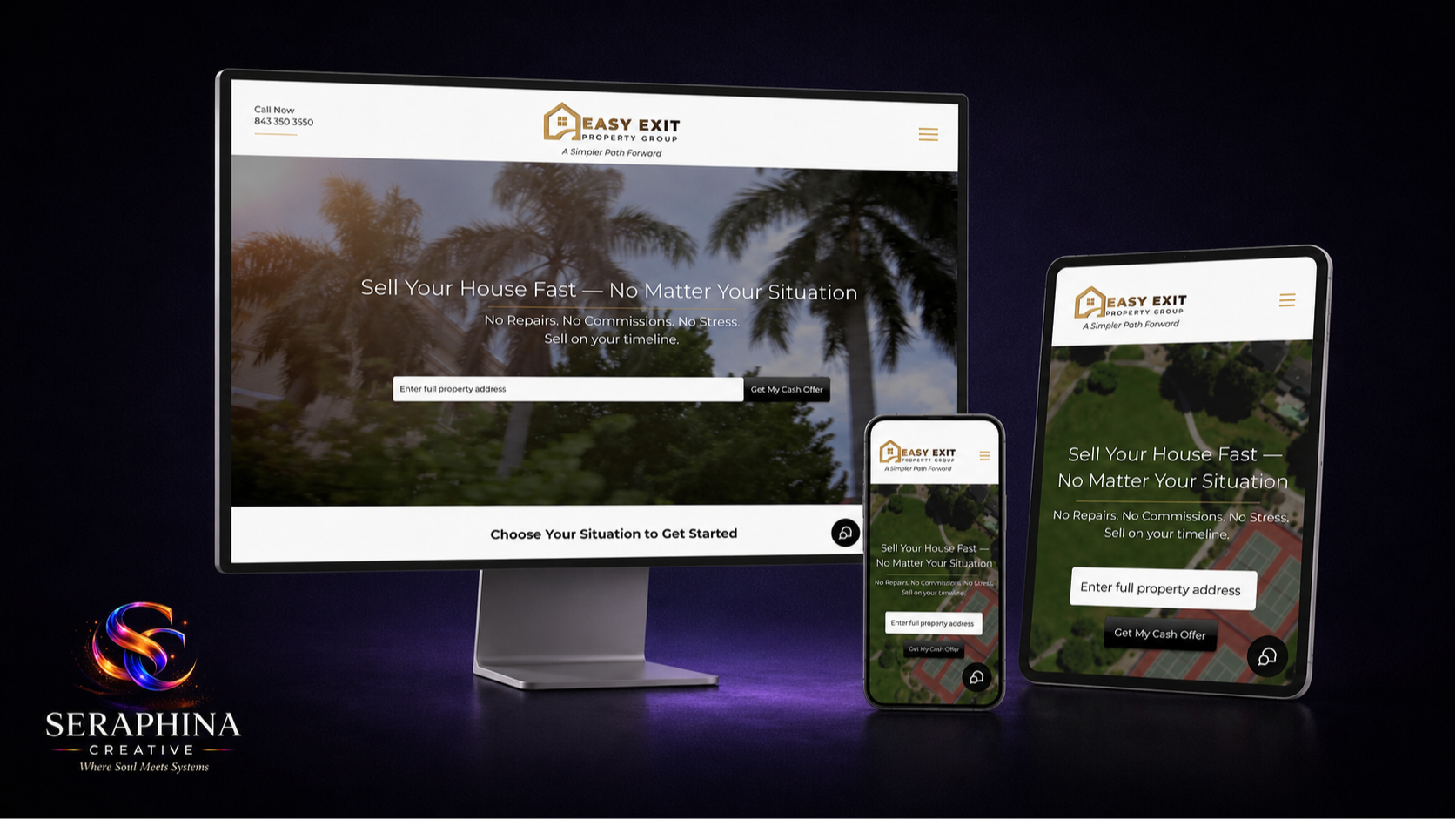 Complete digital growth system created for Easy Exit Property Group, a real estate investment compan 