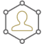 Silhouette with interconnected line icon.
Silhouette with interconnected line icon.