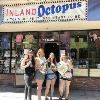Smiles, shopping, and great memories at Inland Octopus! Whether you're searching for unique toys, gifts, or your next favorite game, there's always something fun waiting inside. Stop by and explore!