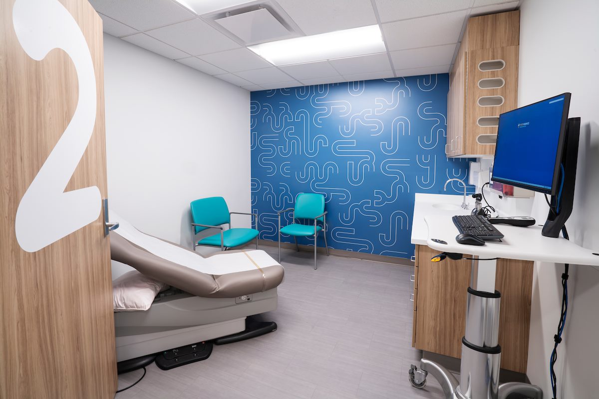 A patient exam room at Providence ExpressCare - MidtownMall in Anchorage, Alaska