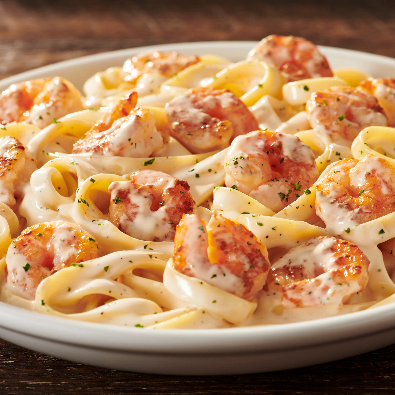 Shrimp Alfredo: Fettuccine alfredo tossed with sautéed shrimp. Olive Garden Italian Restaurant Savannah (912)961-9009