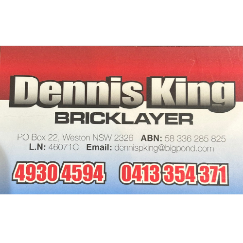 Dennis King Bricklayer Abermain 0413 354 371