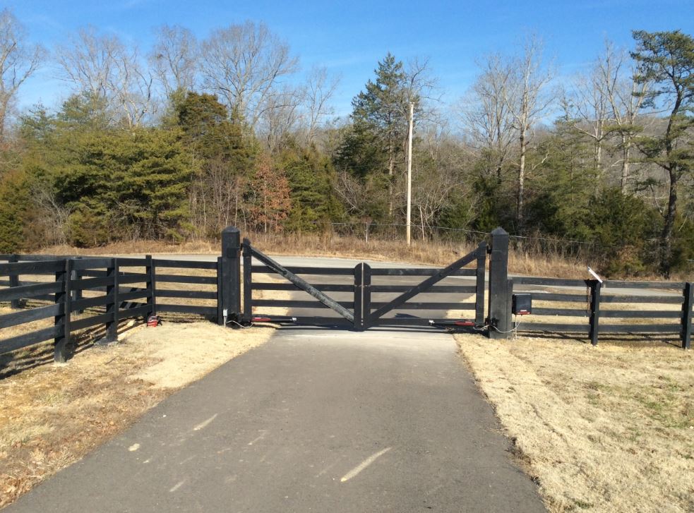 black access control farm gate by Pro-Line Fence in Nashville