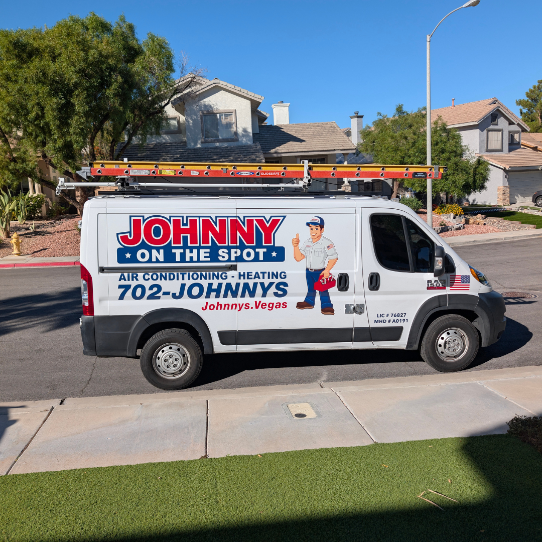 Service van parked in front of customers home ready to help. 