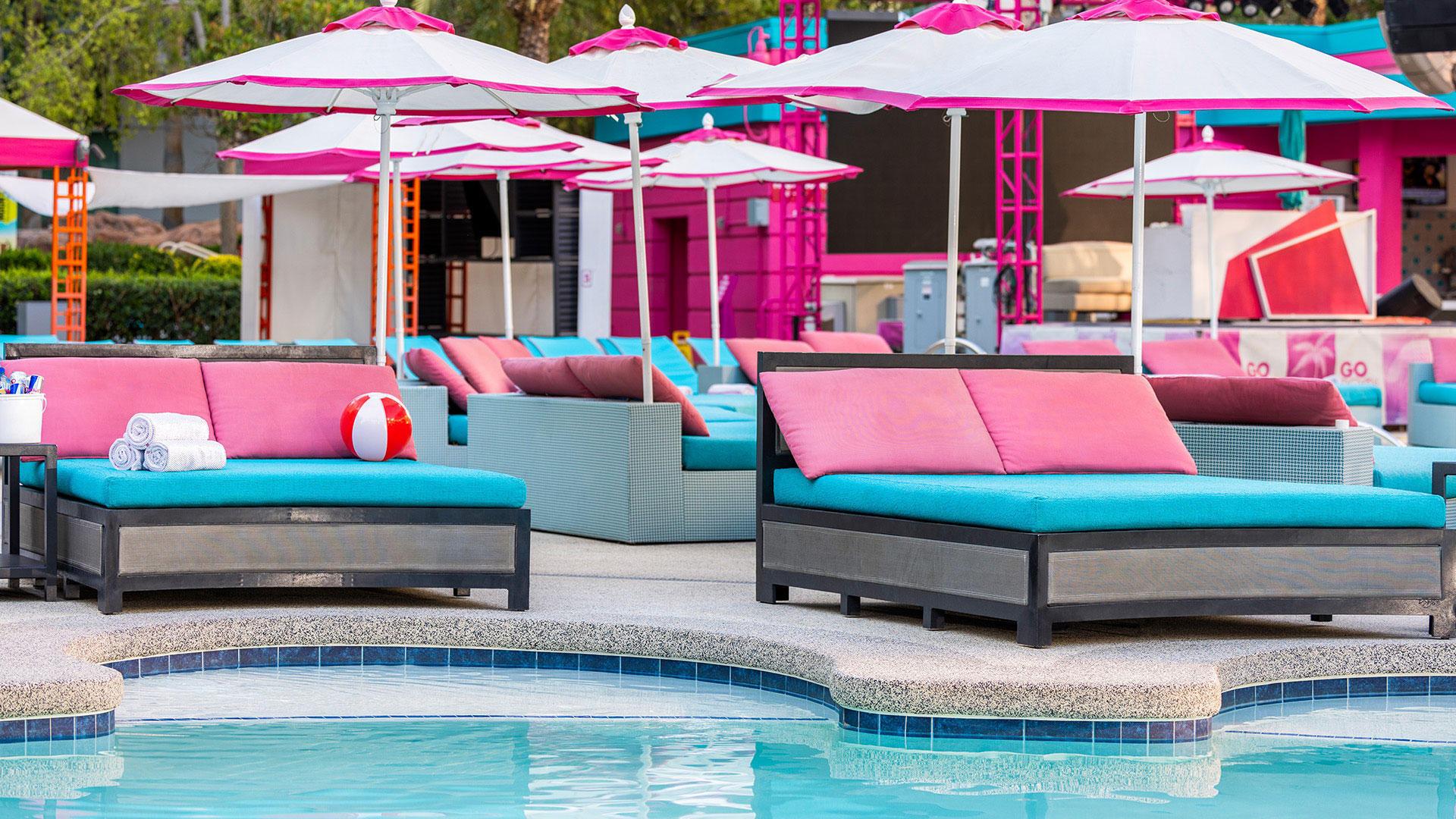 Lounge at Family Pool at the Flamingo Las Vegas.