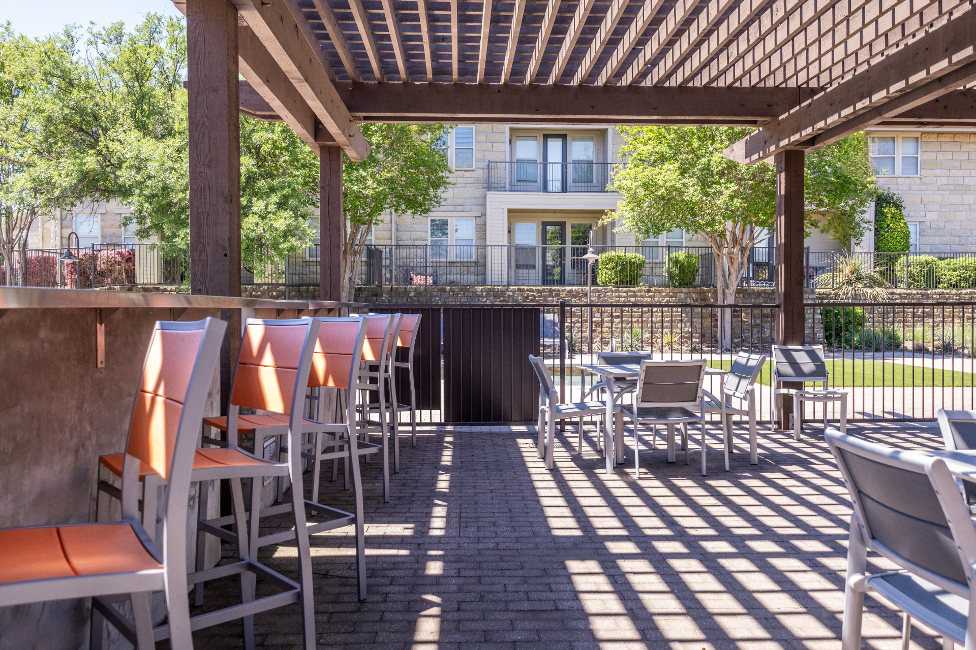 Outdoor Pergola Lounging Area