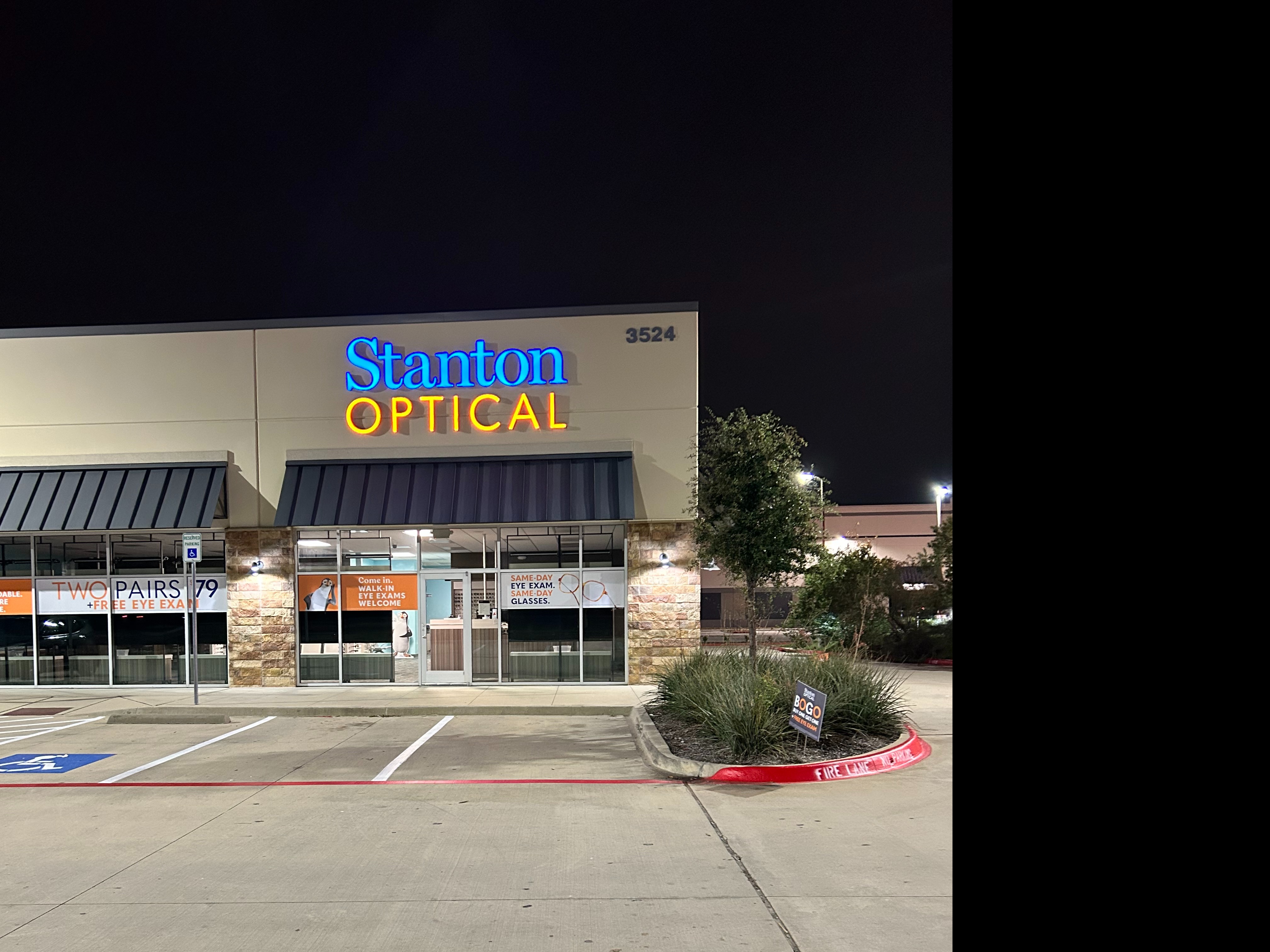 Storefront at Stanton Optical Store Fort Worth TX 76177