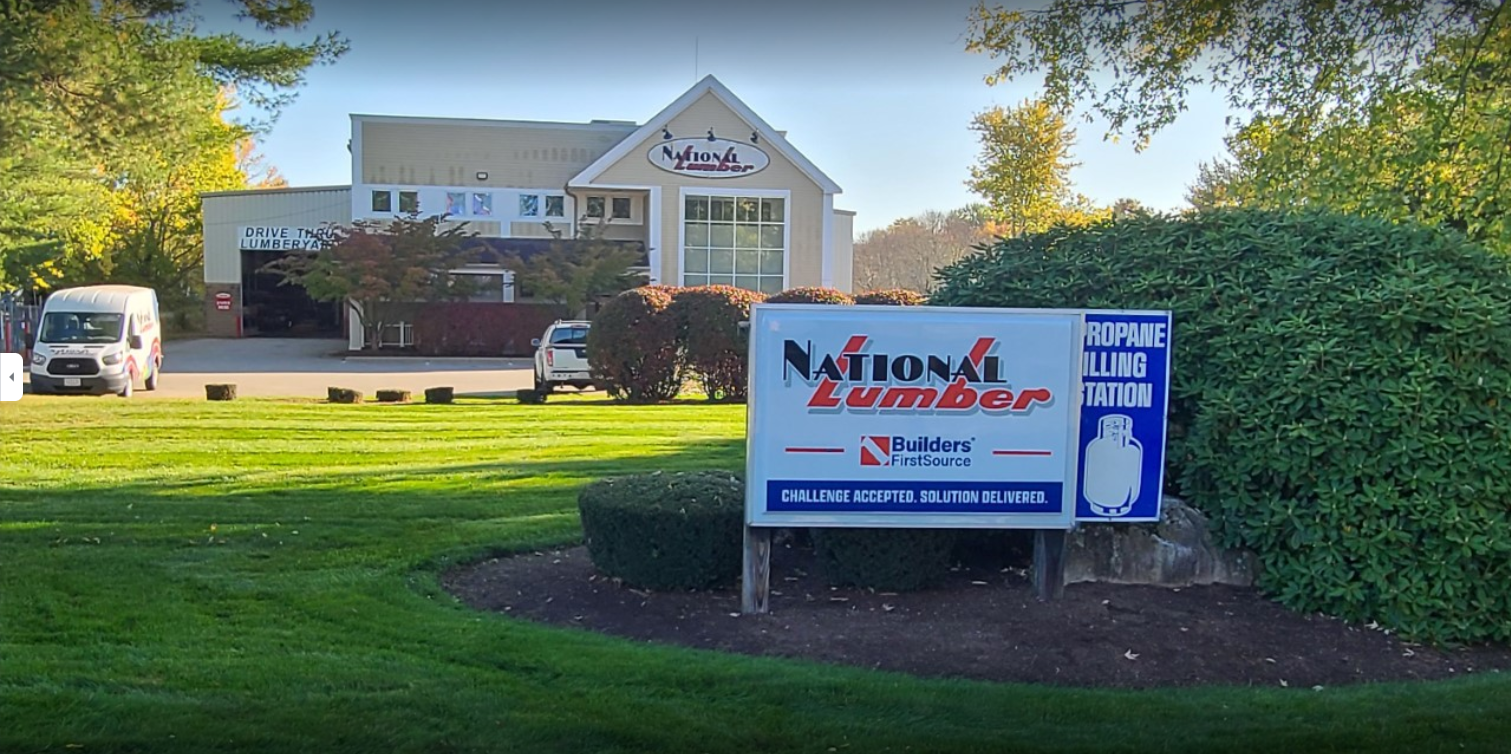 National Lumber sign at Mansfield location on Oakland Street