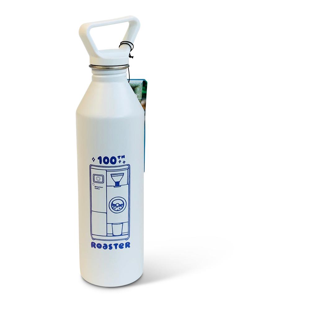 Branded water bottle for Bellwether Coffee. Branded merch by PLC Print.