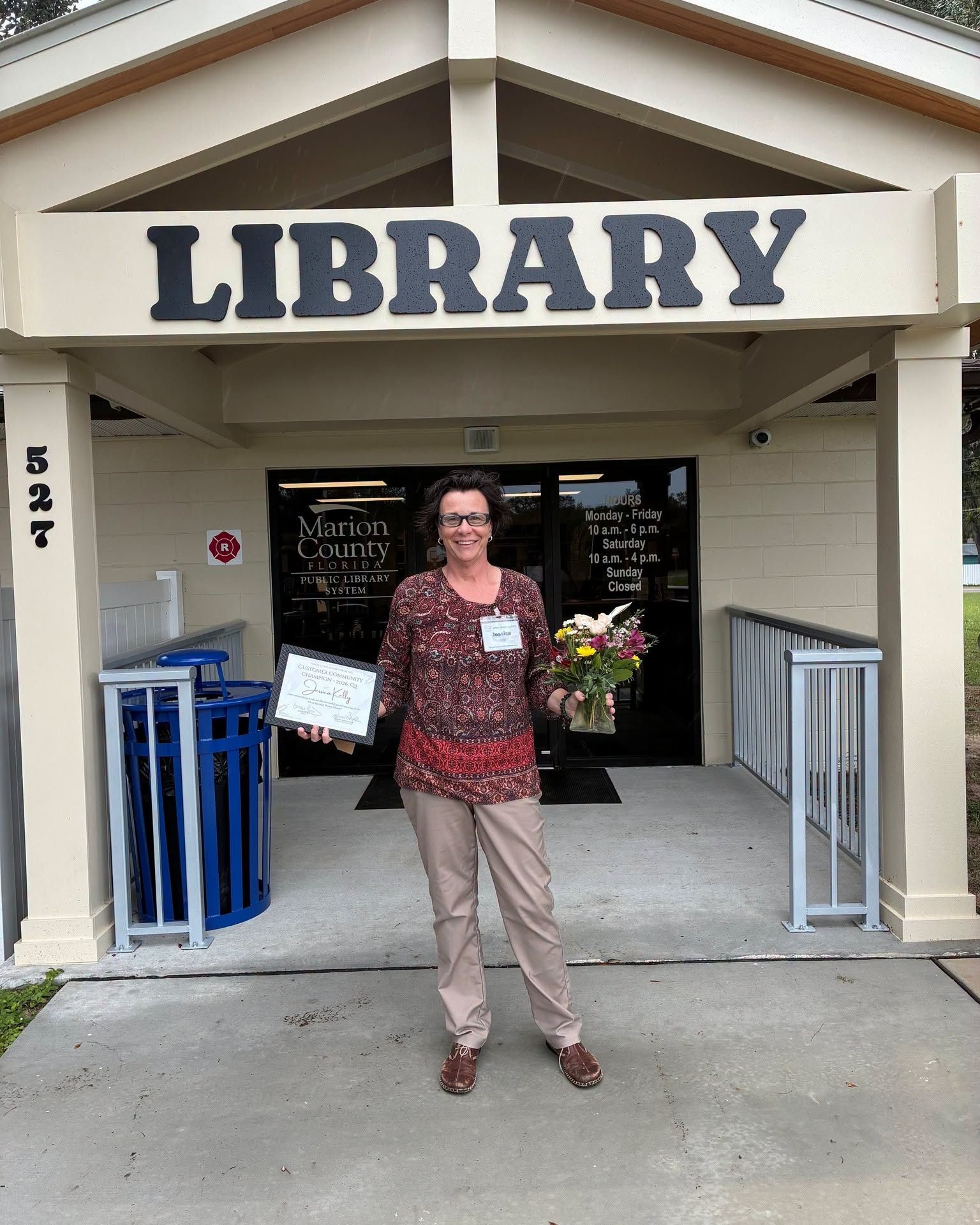 2026 Q3 Customer Community Champion! Congratulations to Jessica Kelly on her dedication to bringing the new Silver Spring Shores Public Library to life. Thank you for making our community a better place!