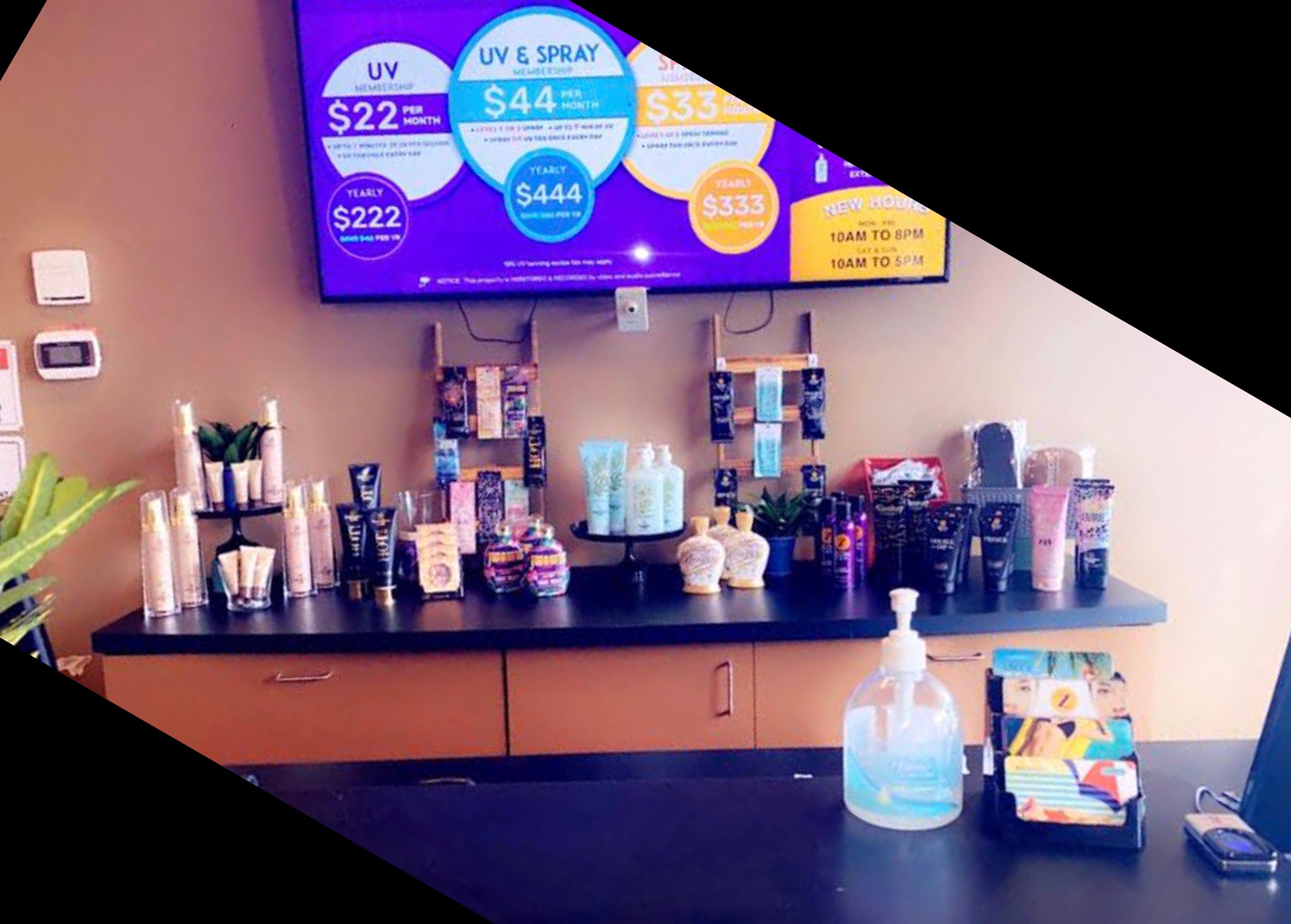 Zoom Tan lotion display in Latham, NY