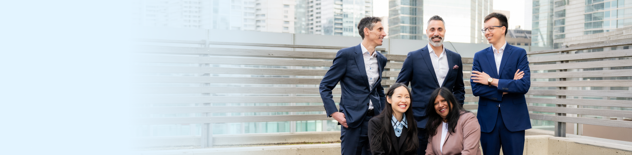 The Galluzzo Private Wealth team in an office building.