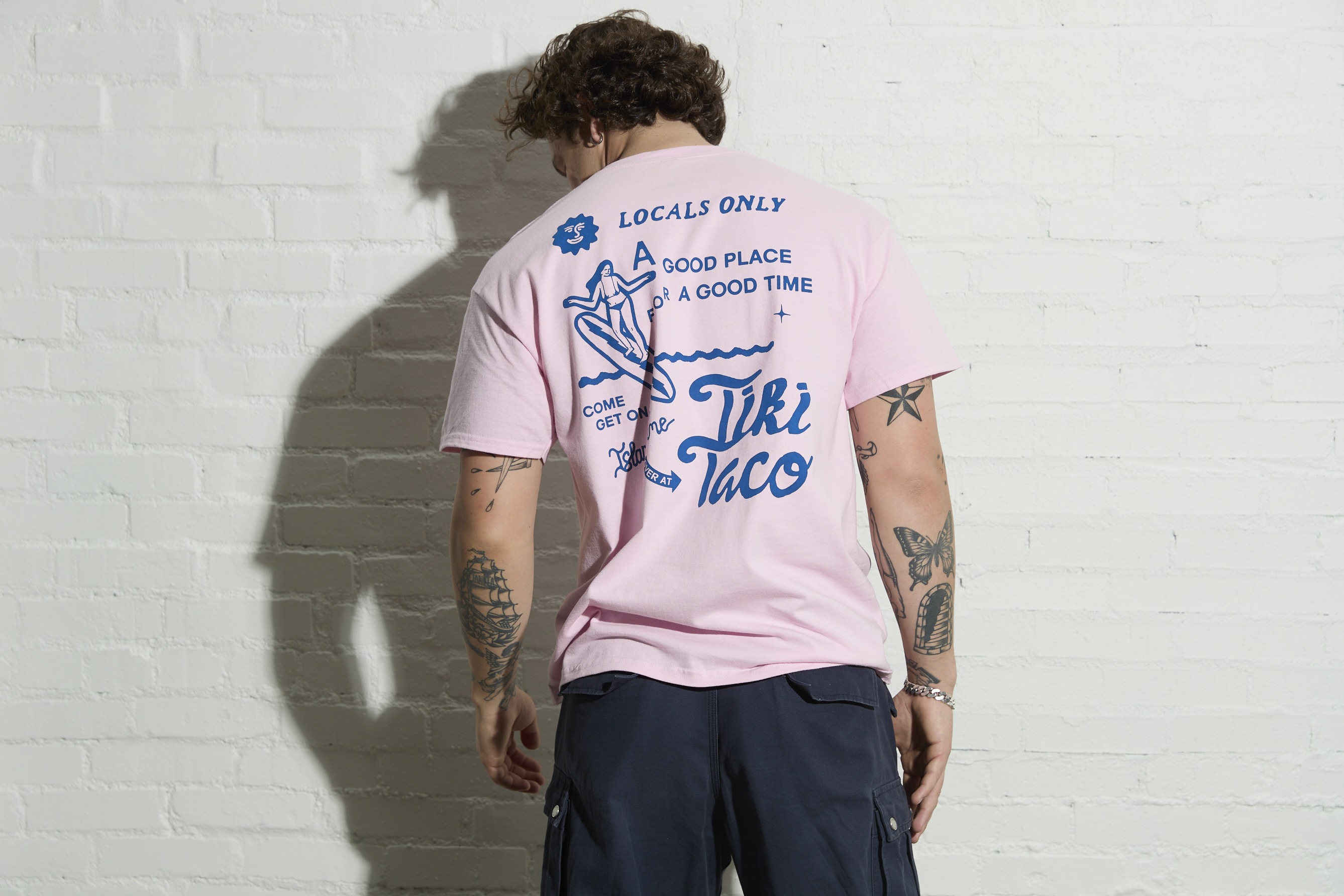 Pink Tee & Blue Graphics