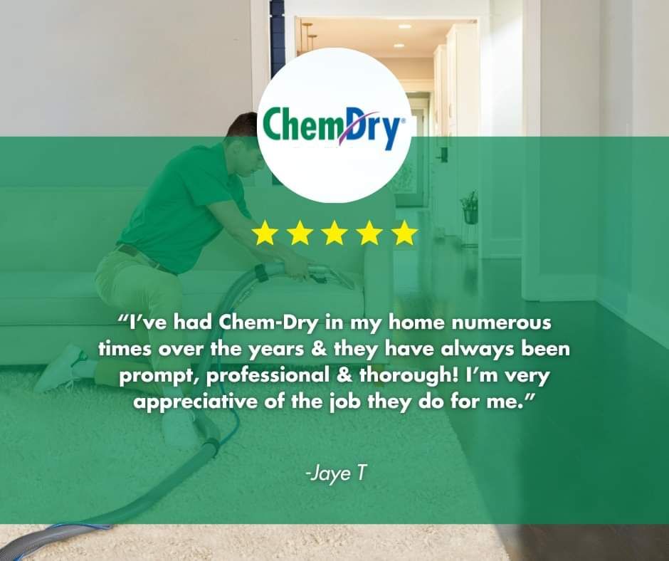 chem-dry carpet & upholstery cleaning services testimonial