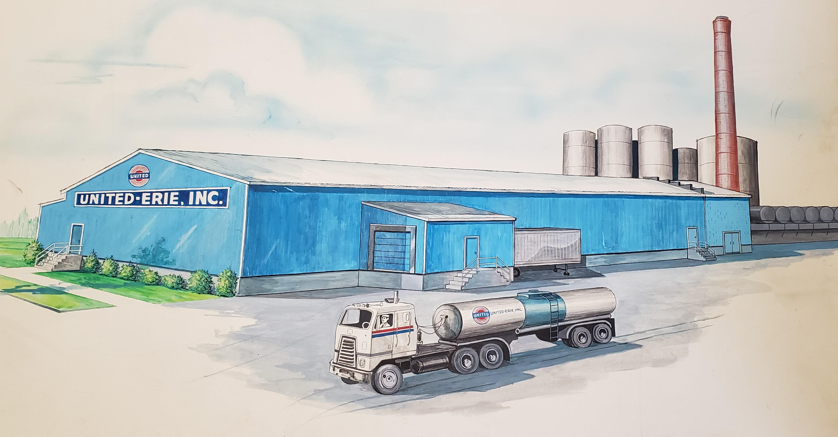 Artist rendition of United Erie's plant 1432 Chestnut Street Erie, PA