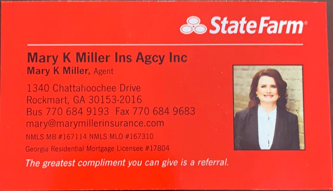 State Farm Home Insurance Mary Miller Rockmart GA