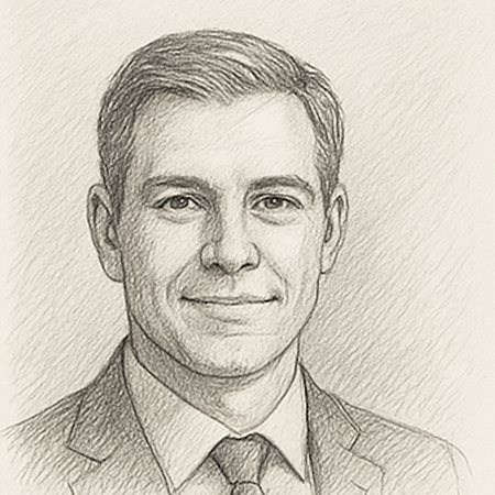 Artistic sketch of Matthew Eiley's headshot.