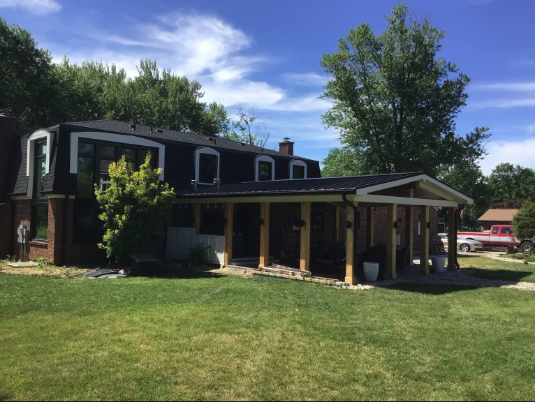 The owners of this Amelia, Ohio home wanted a covered porch on the back of it. We were able to do an 