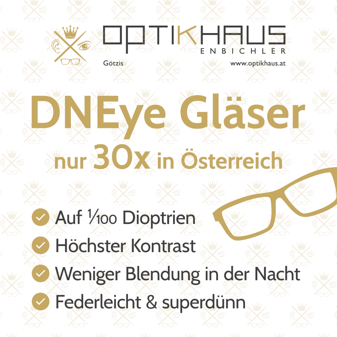 Bild zu Normale Brillengläser waren gestern! Den VOLLEN DURCHBLICK hast du mit unseren DNEye-Gläsern!Genau auf DEIN Auge vermessen, auf 1/100 Dioptrien gefertigt und dadurch maximalen Kontrast in allen Situationen! Wir beraten dich gerne und freuen uns auf DICH!