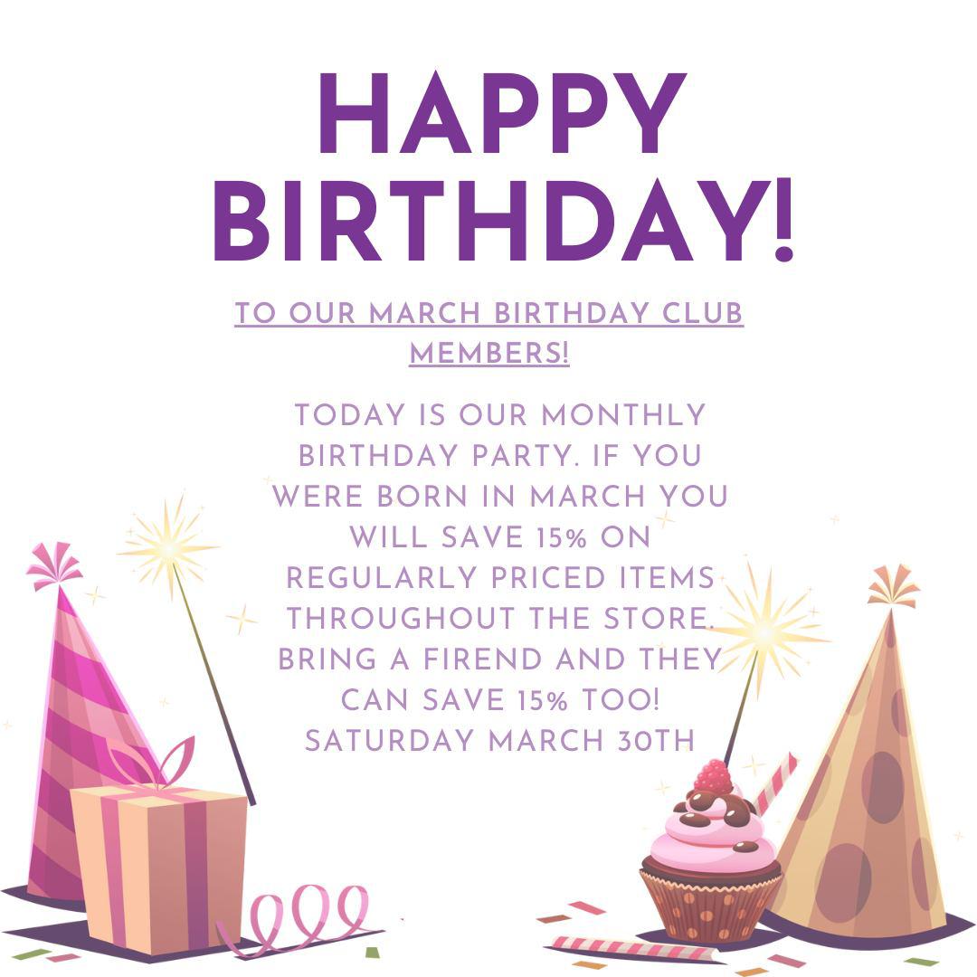 Saturday is our Birthday Party! Make sure to stop in and save!