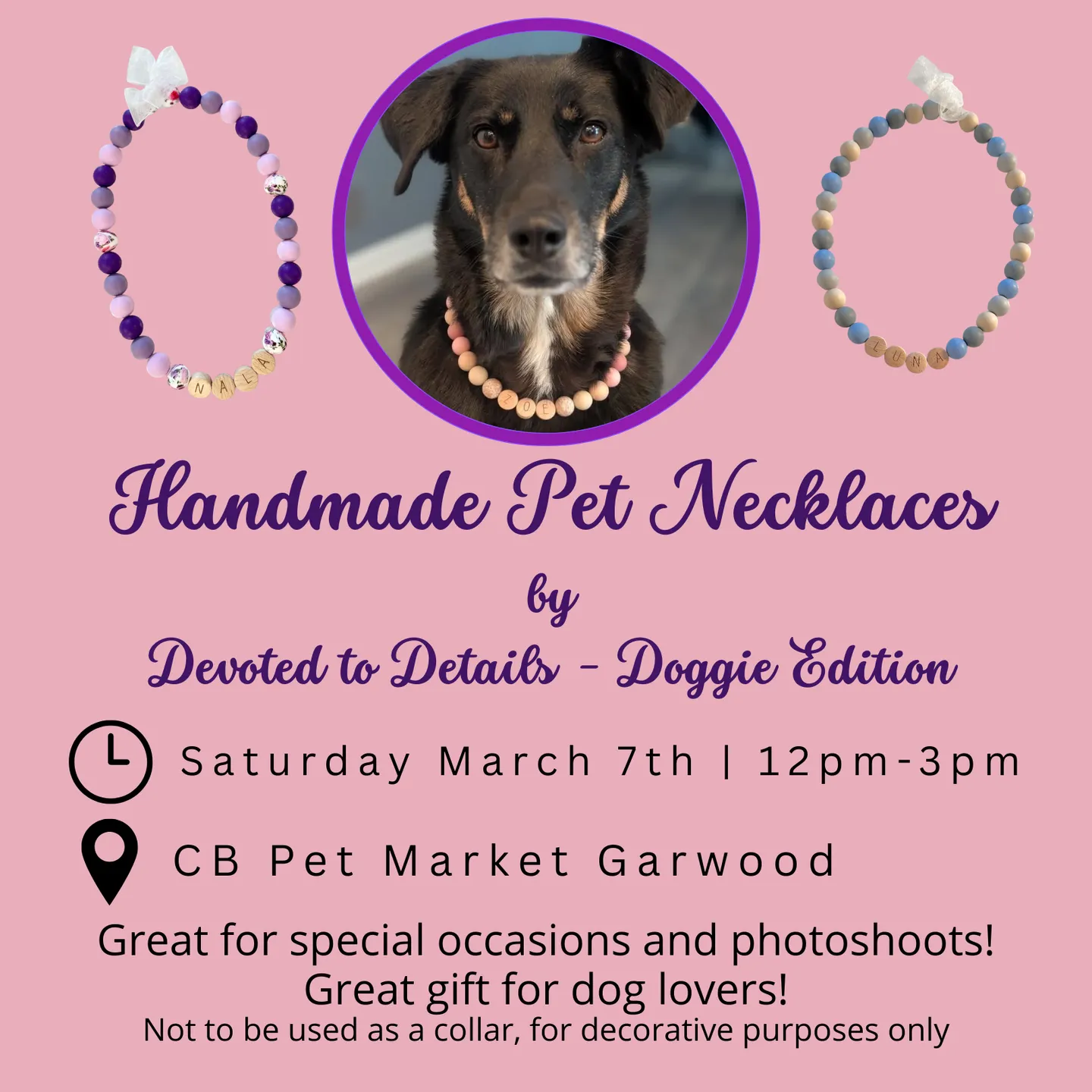 Image of Local Pet Event Handmade Pet Necklace Pop-Up Nearby