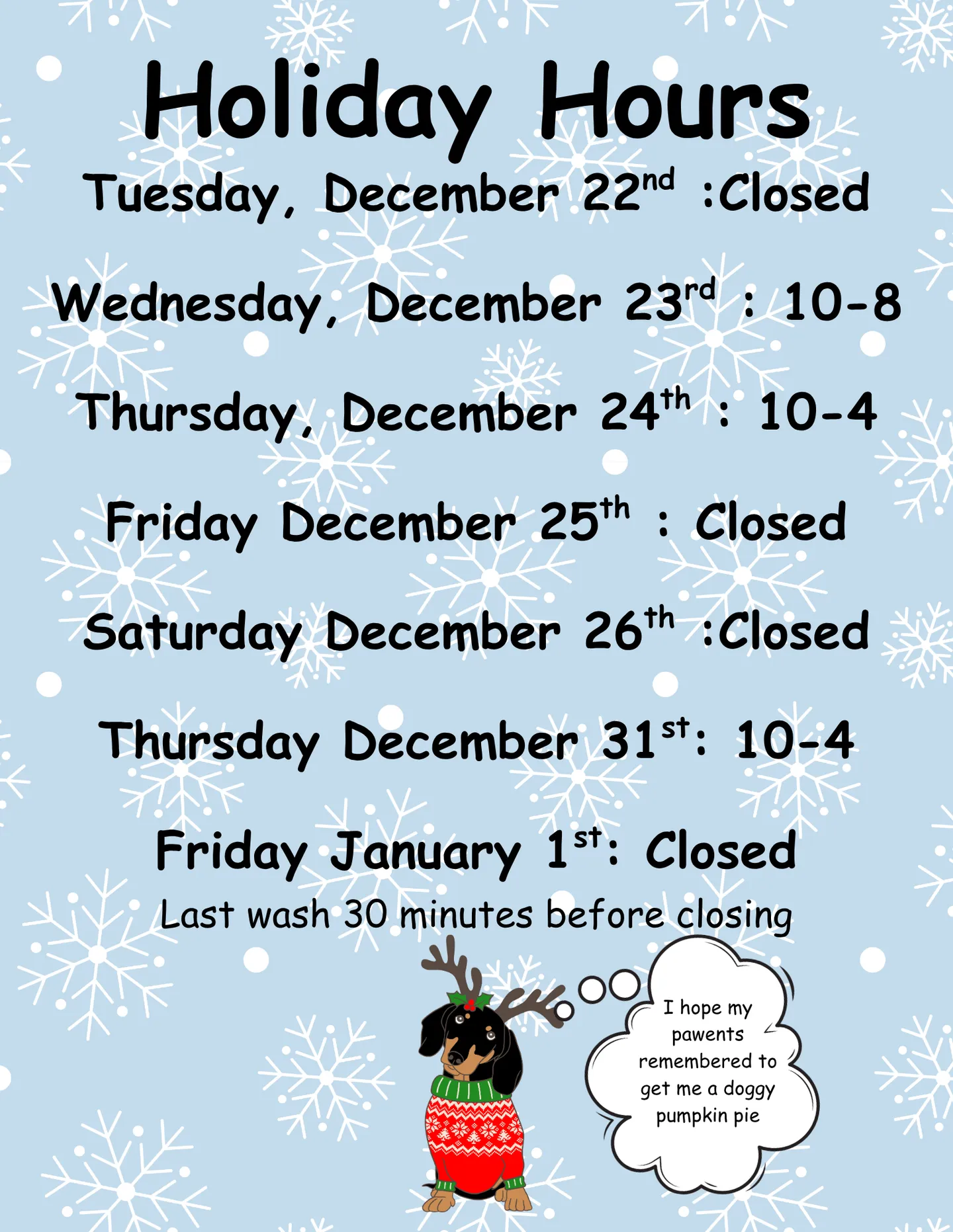 Image of Local Pet Event Holiday Hours December Nearby